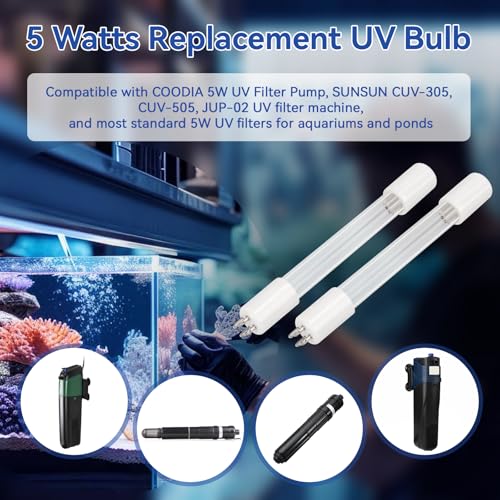 5W UV Bulb Replacement for COODIA 5W UV Aquarium Filter Pump