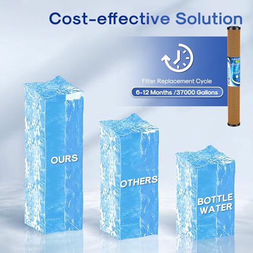5 Micron 20" x 2.5" Whole House Activated Carbon and KDF Water Filter Cartridge (2 Count)