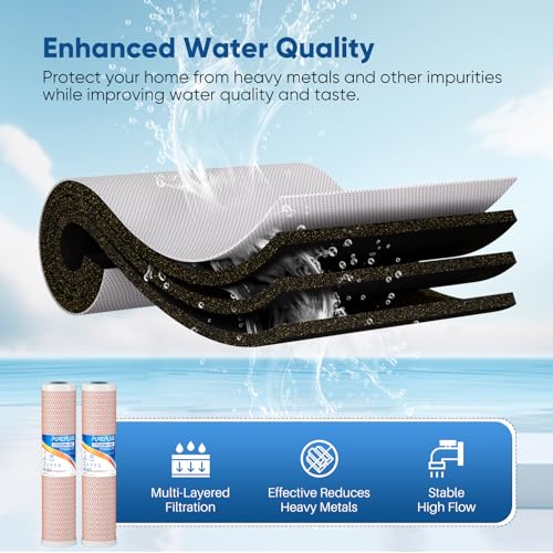 5 Micron 20" x 4.5" Whole House Coconut Shell Activated Carbon and KDF Water Filter (2 Count)