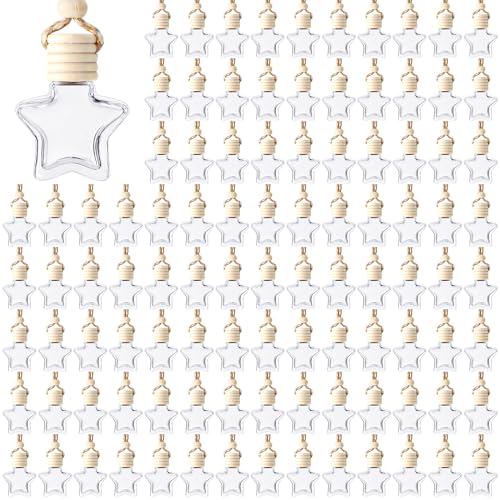 100 Pcs Car Diffuser Bottles Empty Bulk with Wood Cap (100 Count)