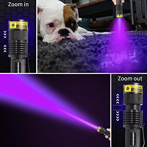 UV 395nm Flashlight Blacklight Woods lamp Black Light Mini (2 Count)