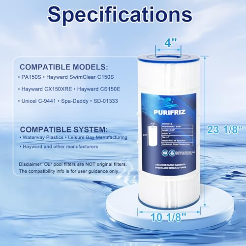 Pool Filter Cartridge Compatible with Hayward SwimClear C150S