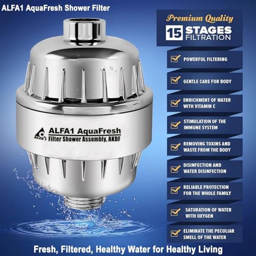 ALFA1 Premium 15‑Stage Shower Filter for Hard Water