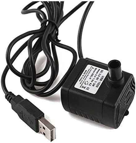 Driew 3W DC 3.5-8V USB Water Pump with Power Cord, Solar Mini Submersible,Brushless,Waterproof (1, Black)