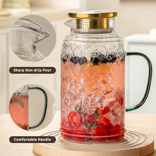 Glass Pitcher with Lid