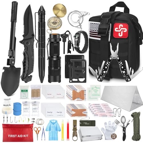 238 Pcs Emergency Survival Kit with First Aid Kit and Molle Pouch