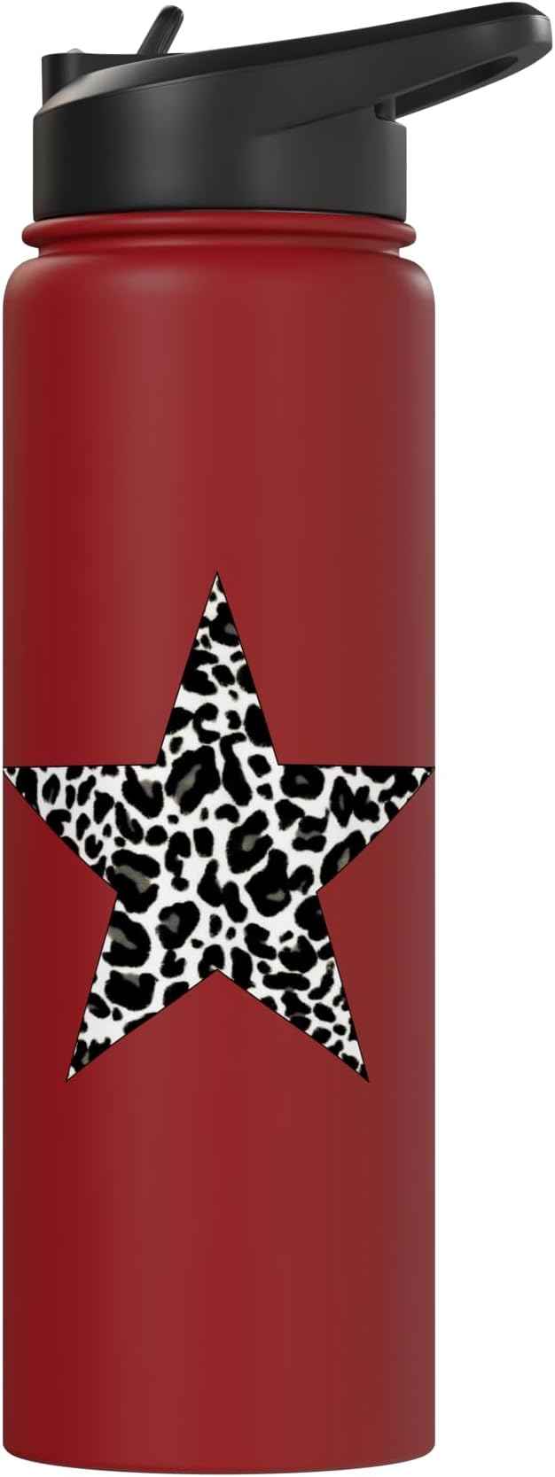 Star Shape - Cute Cheetah Leopard Print Graphic Stainless Steel Insulated Water Bottle