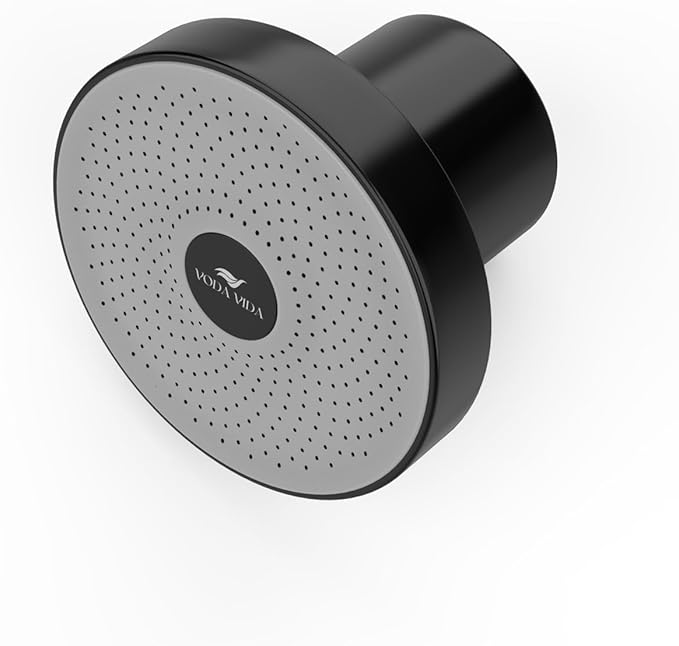 15-Stage Filtered Showerhead – High Output Filter for Hard Water, Dry Skin Relief, Hair Protection & Chlorine Removal – Easy Install, Universal Fit (Black) (Black)