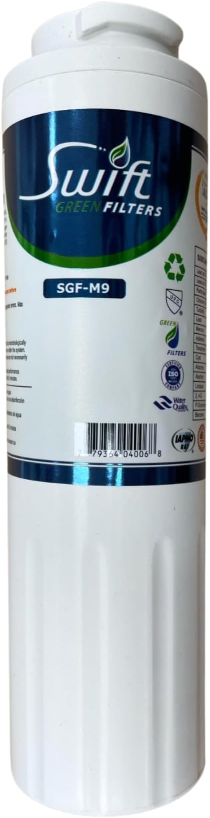 Swift Green Filters SGF-M9 Replacement water filter for UKF8001,EDR4RXD1,FILTER 4,EFF-6007A,46-9005,46-9006,CLCH101, 1, White, 1 Pack