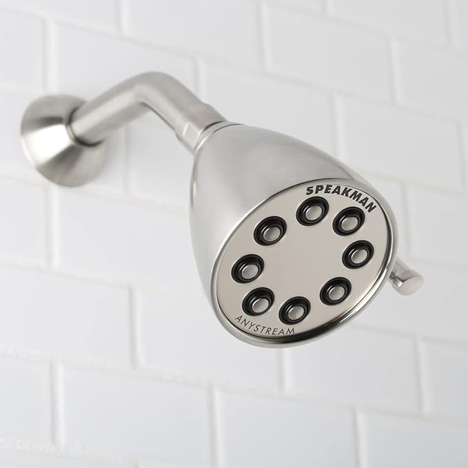 Speakman S-2251-MB Signature Icon Anystream High Pressure Adjustable Solid Brass Shower Head, 2.5 GPM, Matte Black
