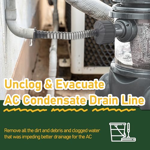 A C Drain Lines Cleaner Tool in Wet Vac Attachment To Unclog And Evacuate