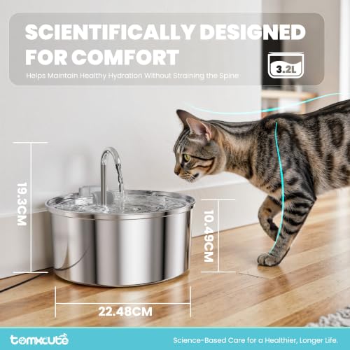 Cat Water Fountain Stainless Steel with 8 Filters (108 Count)