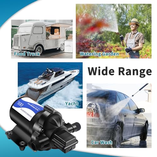 110V RV Fresh Water Transfer Pump for garden Hose Pool Draining Irrigation Diaphragm Pump 4.0GPM 45PSI Water Pressure Booster Pump On Demand Diaphragm Washdown Pump (97.28 Ounce)