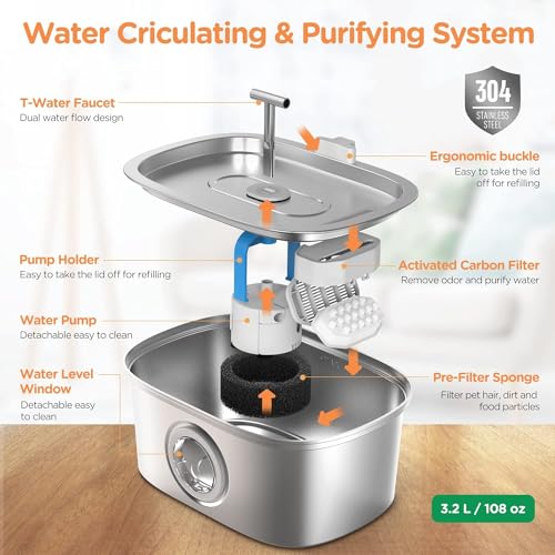 Cat Water Fountain Stainless Steel