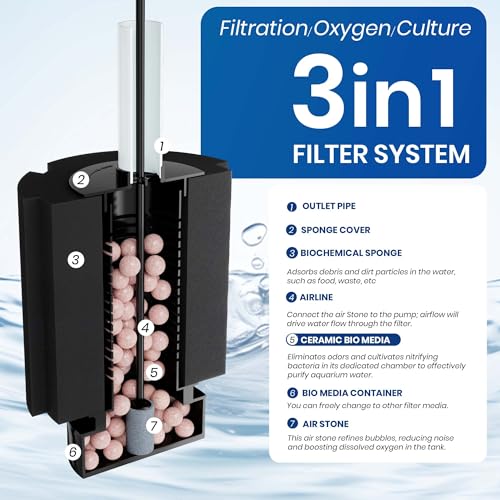 Aquarium Sponge Filter with Air Stone
