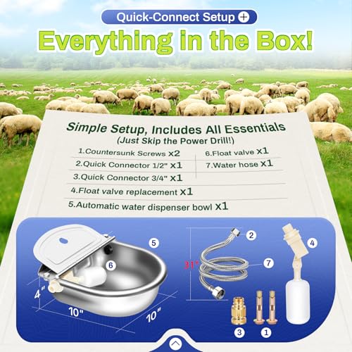 Automatic Animal Drinking Water Bowl with Float Valve