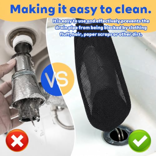 8 Pcs Lint Traps for Washing Machine Hose with 8 Pcs Tie Strap Nylon Mesh (8 Count)