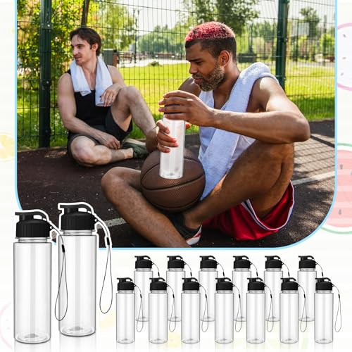 50 Pieces Reusable Plastic Water Bottles Bulk (50 Count)