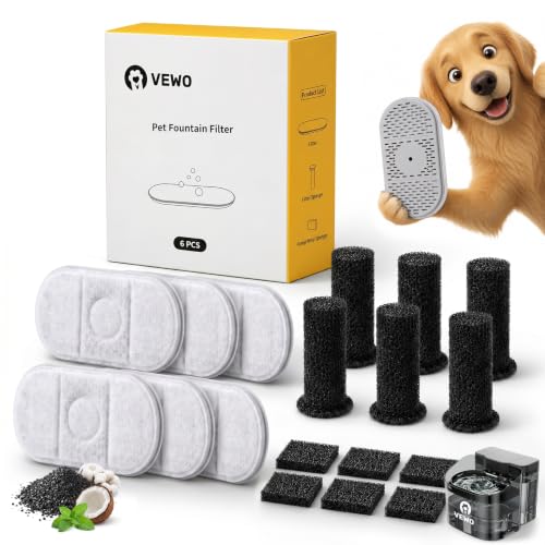 6 Pack Replacement Filter Set for 11L Large Dog Water Fountain