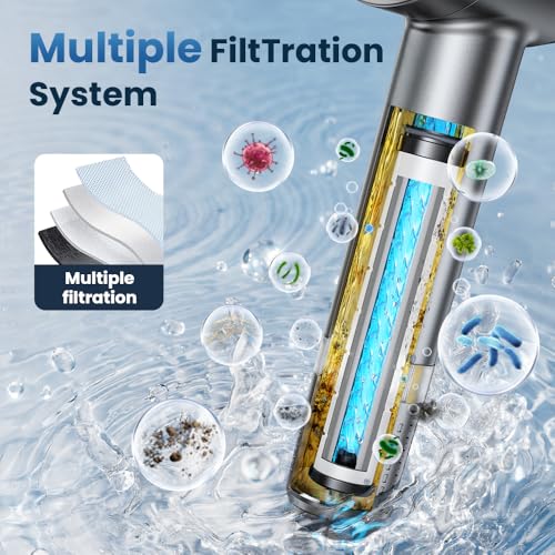 Filtered Shower Head with Handheld High Pressure Shower Head