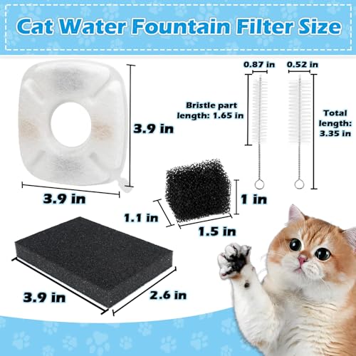 39 Pcs Cat Water Fountain Filters for Veken 95oz (39 Count)