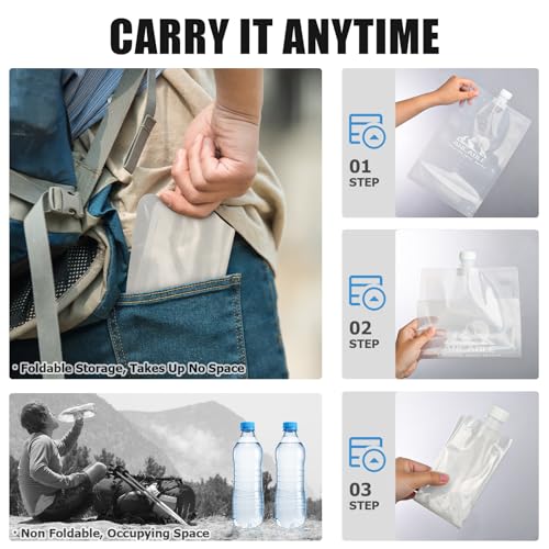 64oz Collapsible Water Bottles (6 Count)