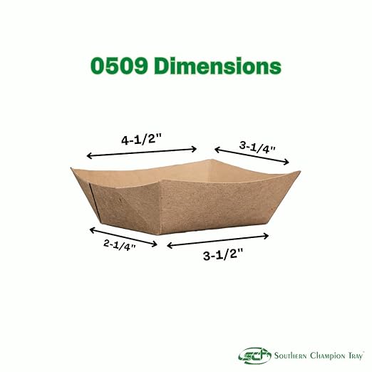 Southern Champion Tray 0509 #50 ECO Kraft Paperboard Food Tray, 1/2 lb Capacity (Case of 1000)