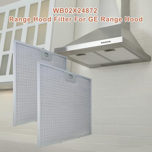 WB02X24872 Range Hood Grease Filters Compatible with GE Vent Hood (2 Count)