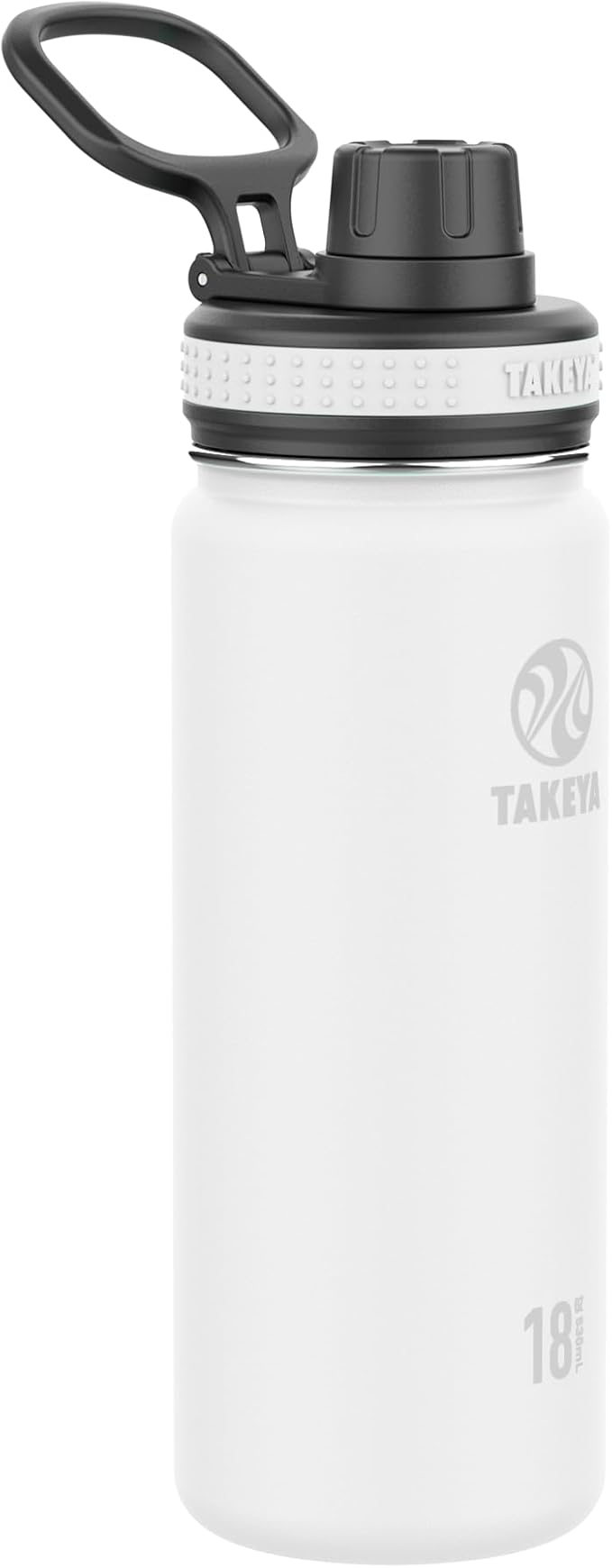 Takeya Originals Vacuum Insulated Stainless Steel Water Bottle, 0.5 Liter / 18 Ounce, White