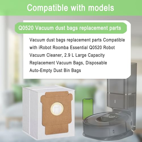20 Pack Q0520 Vacuum Bags for iRobot Roomba Vacuum 2 Q0520 Essential Robot Vacuum Cleaner