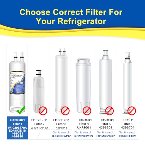 WHR1RXD1 Refrigerator Water Filter Replacement for EDR1RXD1 (2 Count)