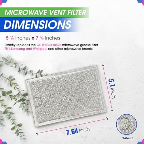 Microwave Filter 7.6” x 5.1” Fits GE WB06X10309 Oven Grease Filters (2 Count)