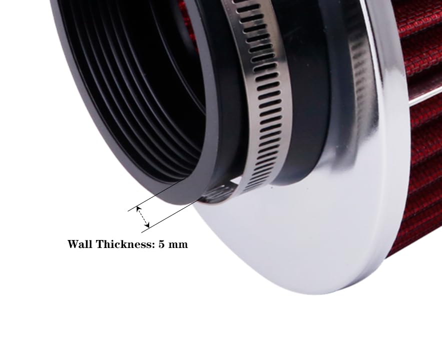ID2.5" High Flow Inlet Cold Air Intake Cone Air Filter Replacement Clamp