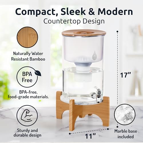 pH Recharge Glass Alkaline Water Filter Dispenser System