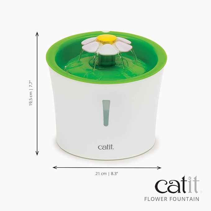 Catit LED Flower Fountain with Triple Action Filter, Cat Drinking Water Fountain, 3 L