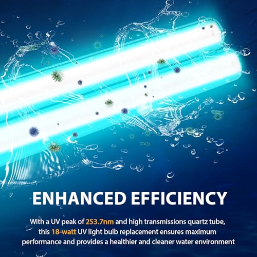 2 Pack 18W UV Light for Pond Replacement Bulb Compatible with AQUATOP