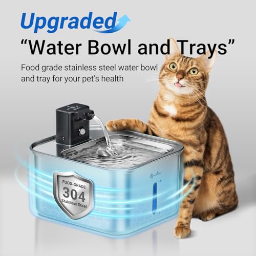 Cat Water Fountain Stainless Steel Wireless