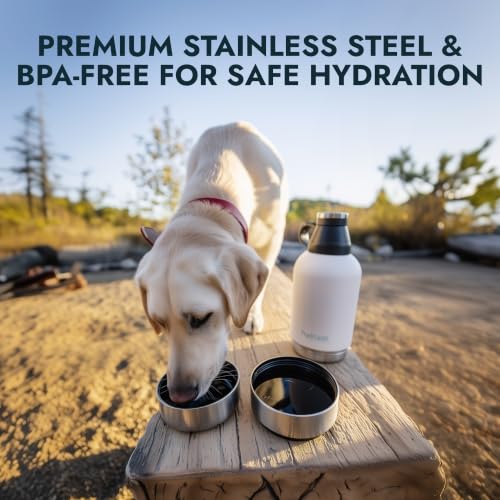 Hydropet Portable Dog Water Bottle 64oz Stainless Steel BPA Free Leak Proof