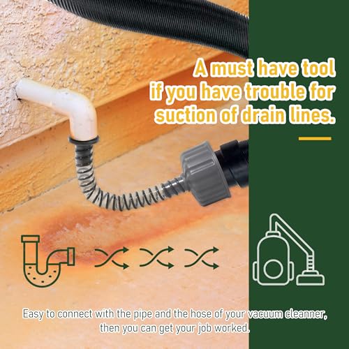 A C Drain Lines Cleaner Tool in Wet Vac Attachment To Unclog And Evacuate