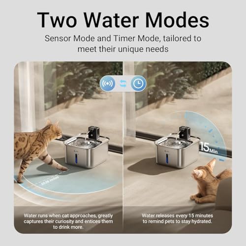 Cat Water Fountain Stainless Steel Wireless