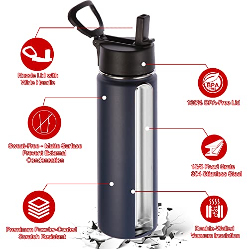 Insulated Water Bottles with Straw Bulk 2 Pack