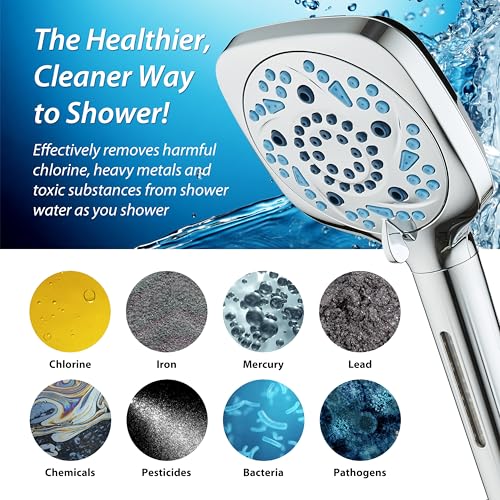 High Pressure 10 Spray Mode Filtered Showerhead
