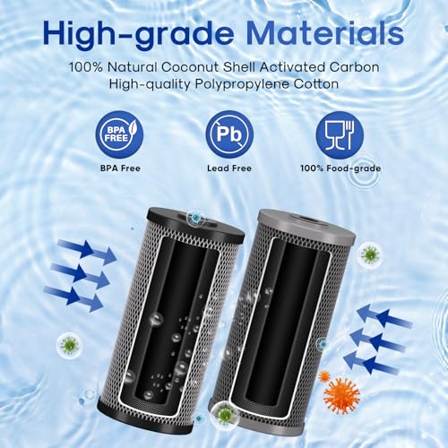 2 Stage 10" x 4.5" Whole House Carbon Water Filter Set (2 Count)