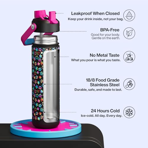 Insulated Water Bottle with Straw Stainless Steel Water Bottle