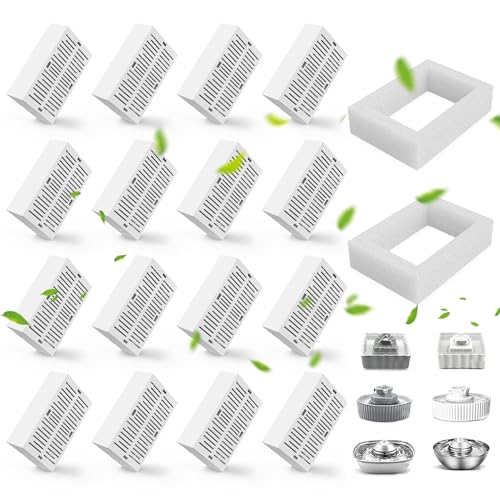 16 Pack Ceramic Cat Fountain Filter Replacement (16 Count)