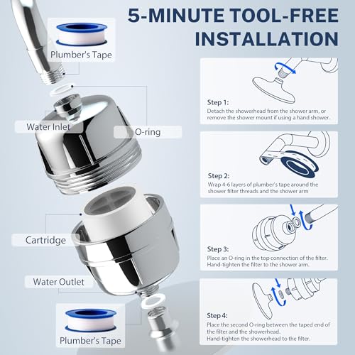 SF3S 33 Stage Universal Shower Head Filter for Hard Water