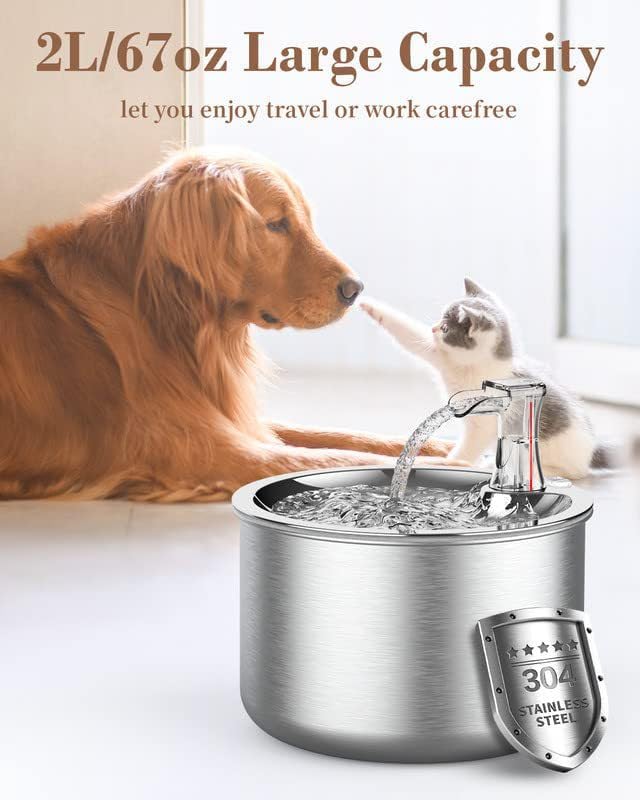 WF150 Stainless Steel Pet Water Fountain (101 Fl Oz)
