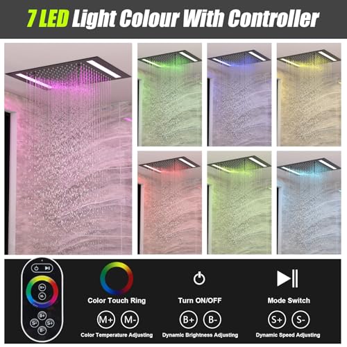 14x20 Inch LED Rainfall Shower Head