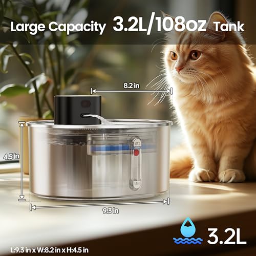 No Pump Cat Water Fountain with 3 Filter