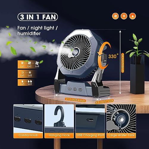 10W Misting Solar Fan
